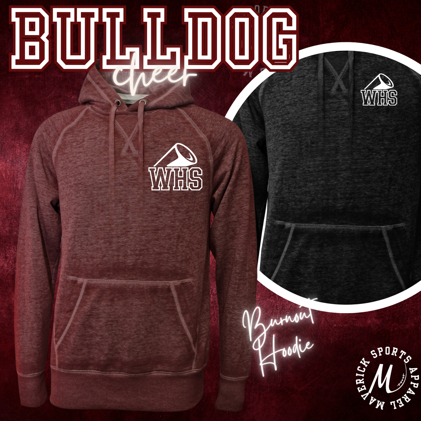 WHS Cheer Acid Wash Hoodie