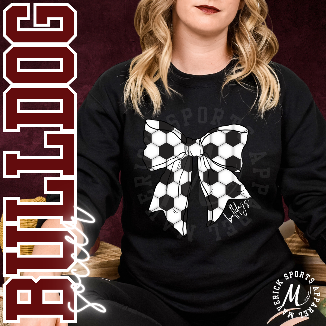 Bulldogs Soccer Bow Sweatshirt