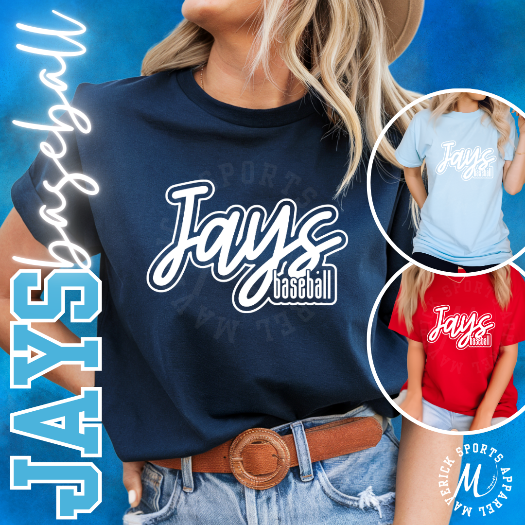 Jays Baseball Script Tee