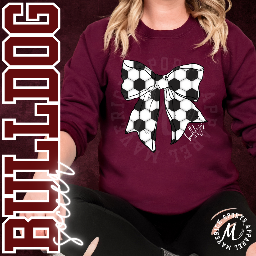 Bulldogs Soccer Bow Sweatshirt