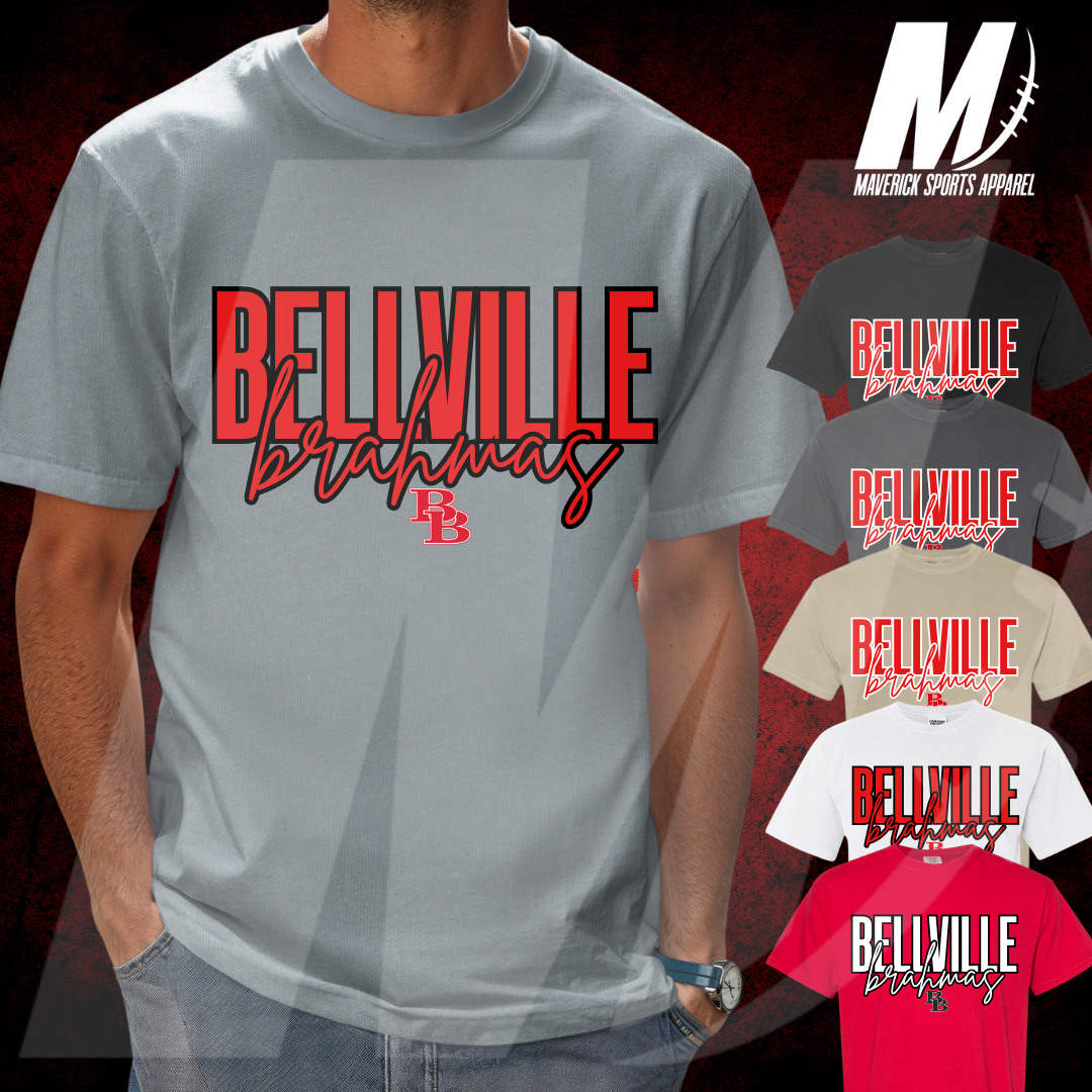 Bellville Brahmas Block Script Comfort Colors® Tee