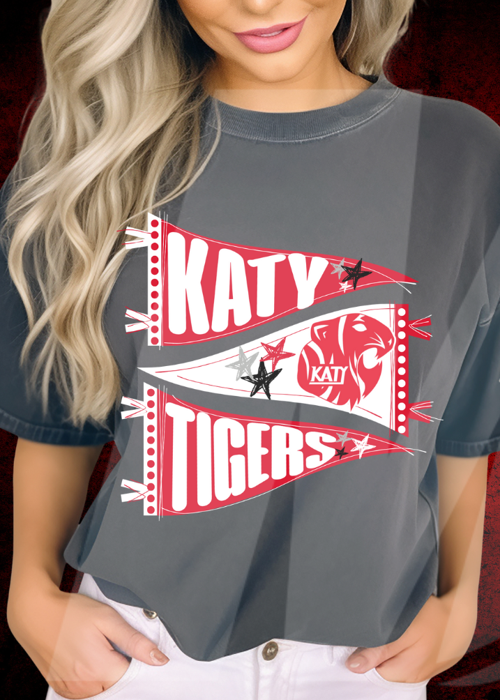 Katy Tigers Hand-Drawn Pennant Tee – Comfort Colors®