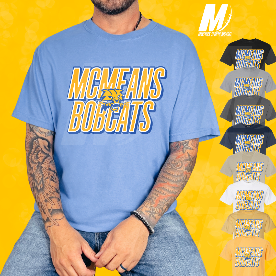 McMeans Bobcats Stacked Mascot Comfort Colors® Tee