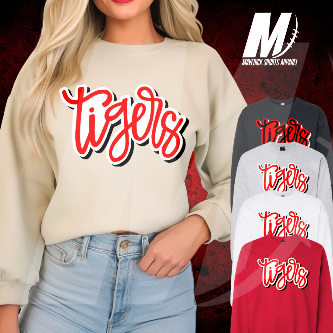 Tigers Bubble Script Crewneck Sweatshirt