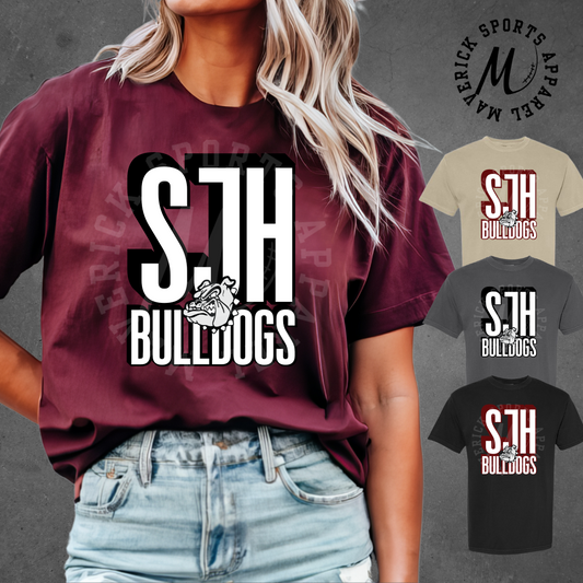 SJH Bulldogs Stacked Mascot Comfort Colors® Tee