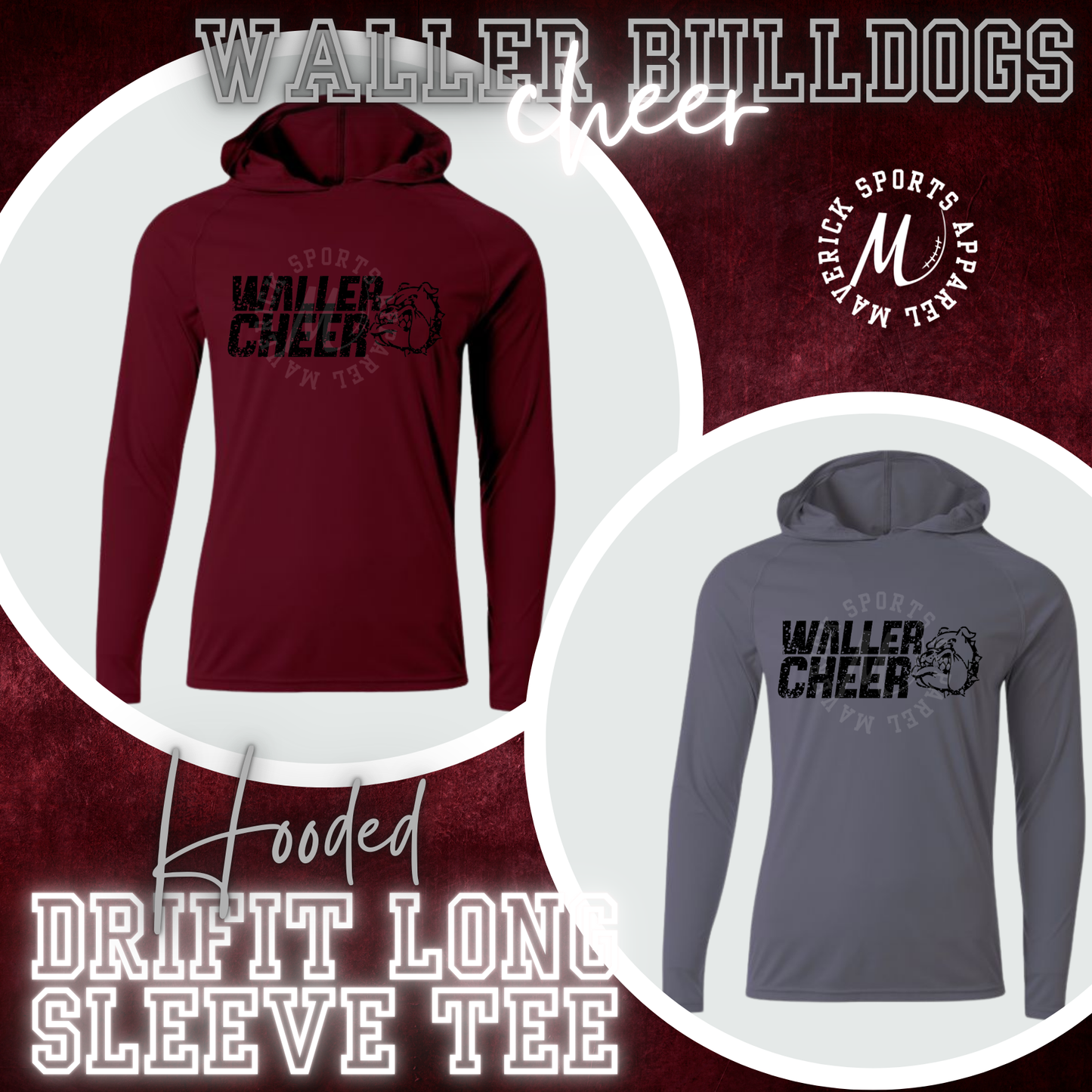 Waller Cheer Long Sleeve Hooded Drifit Tee