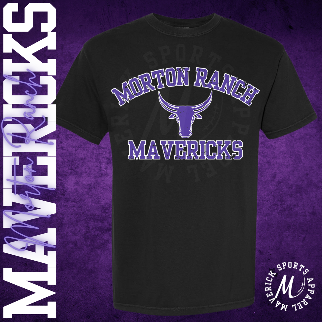 Morton Ranch Mavericks Distressed Varsity Tee