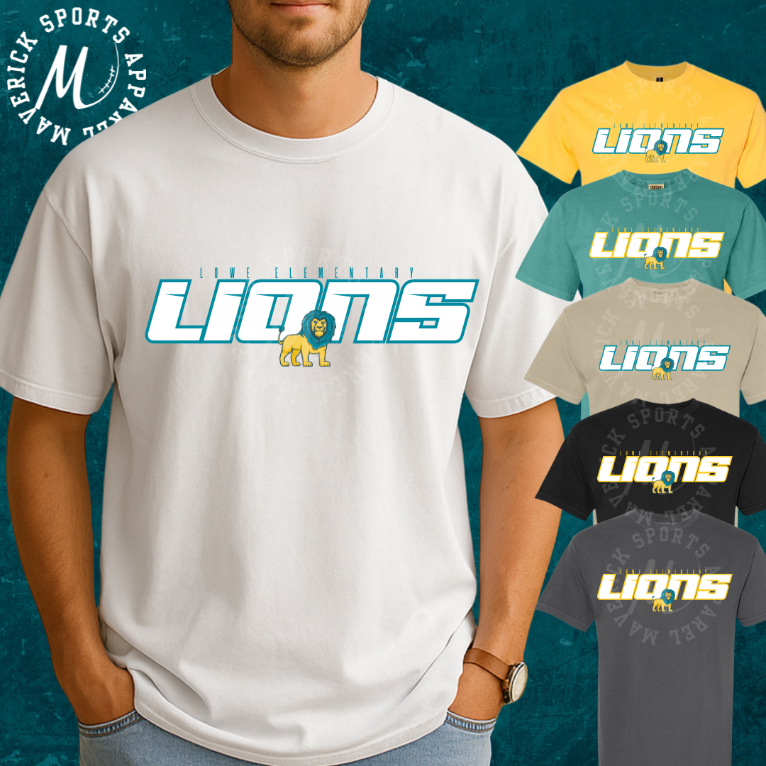 Lowe Lions Block Letter Tee – Comfort Colors®