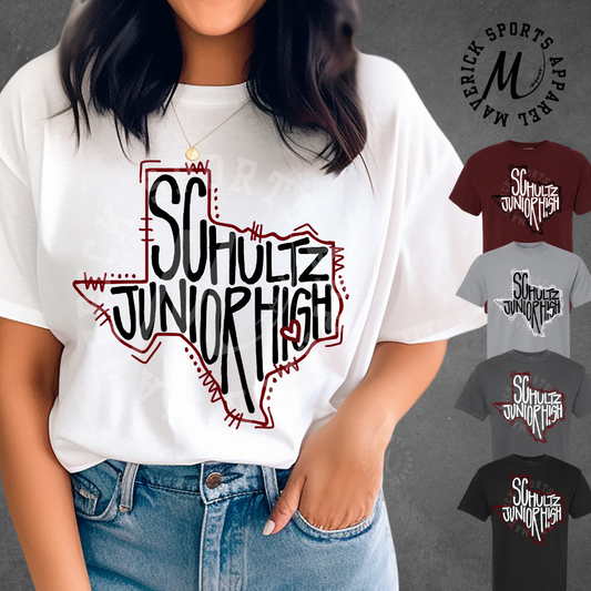 SJH Bulldogs Comfort Colors® Tee – Hand-Drawn Hometown Texas Mascot