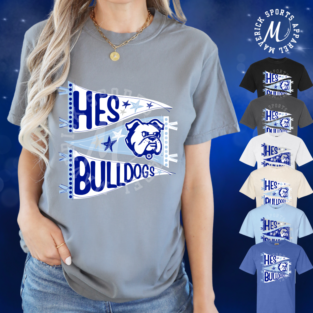 Holleman Elementary Bulldogs Hand-Drawn Pennant Tee – Comfort Colors®