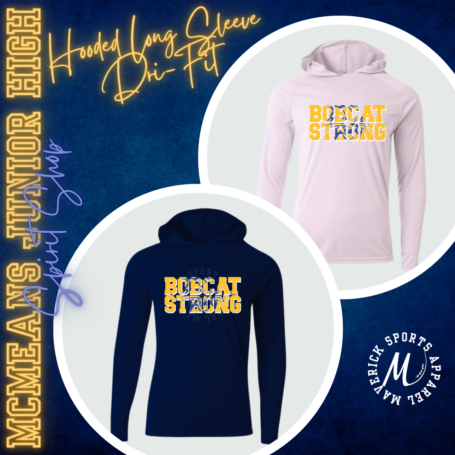 Bobcat Strong LS Hooded Dritfit Tee