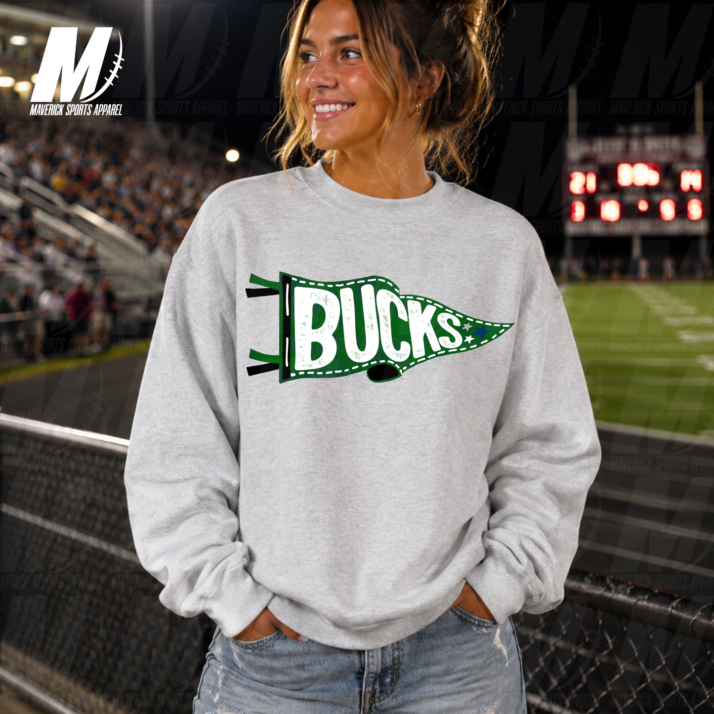 Bucks Victory Pennant – Crewneck Sweatshirt