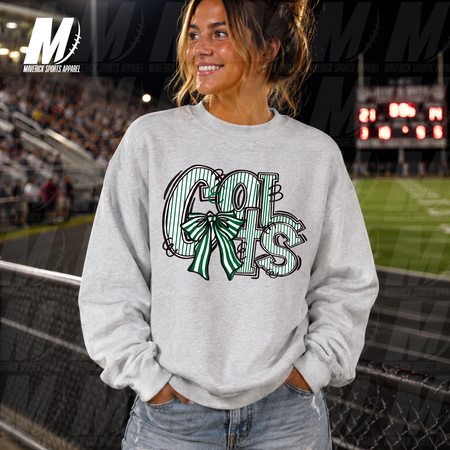 Colts Bows & Stripes – Crewneck Sweatshirt