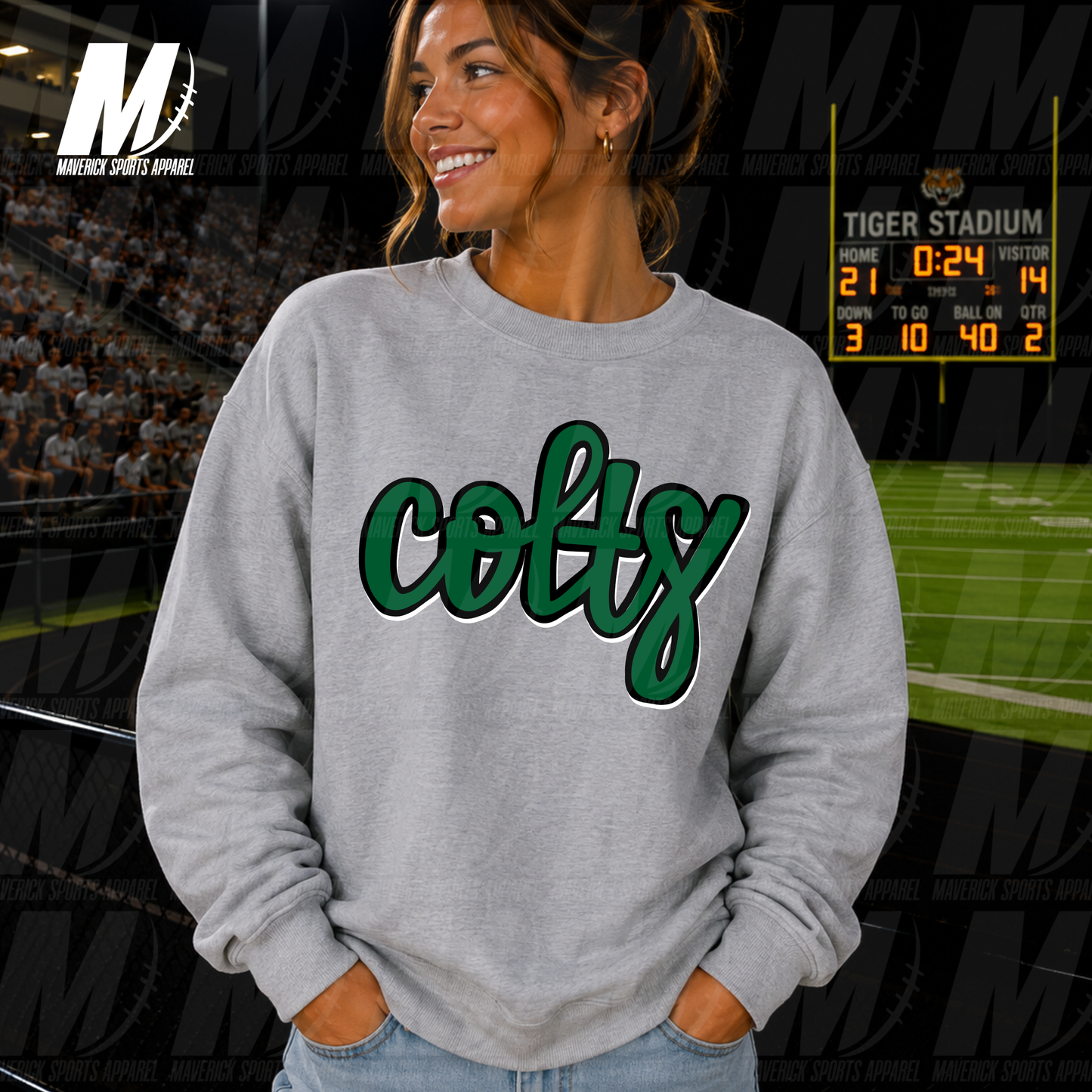 Cardiff Colts Bubble Script – Crewneck Sweatshirt