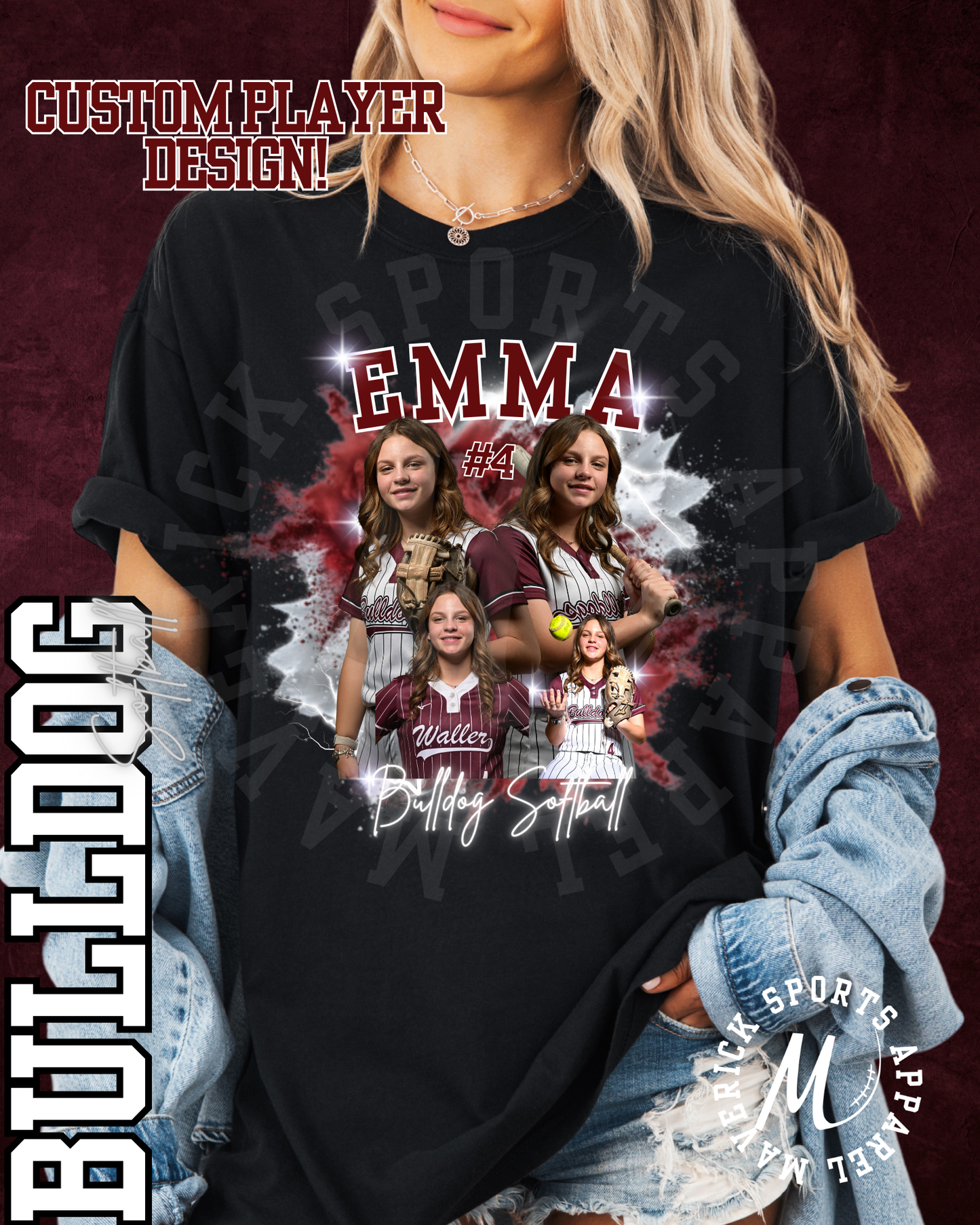 WHS Softball Retro Throwback Player Tee