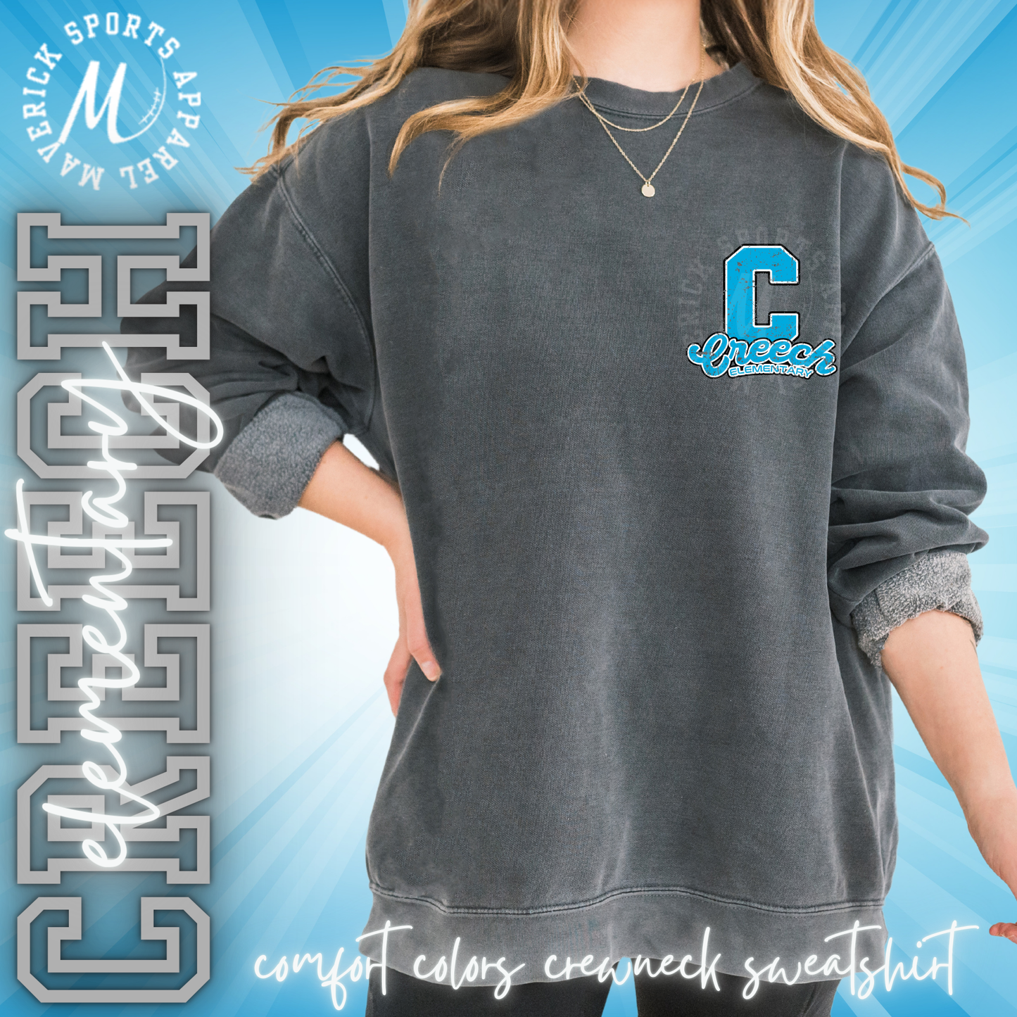 Creech Elementary Comfort Colors Crewneck Sweatshirt