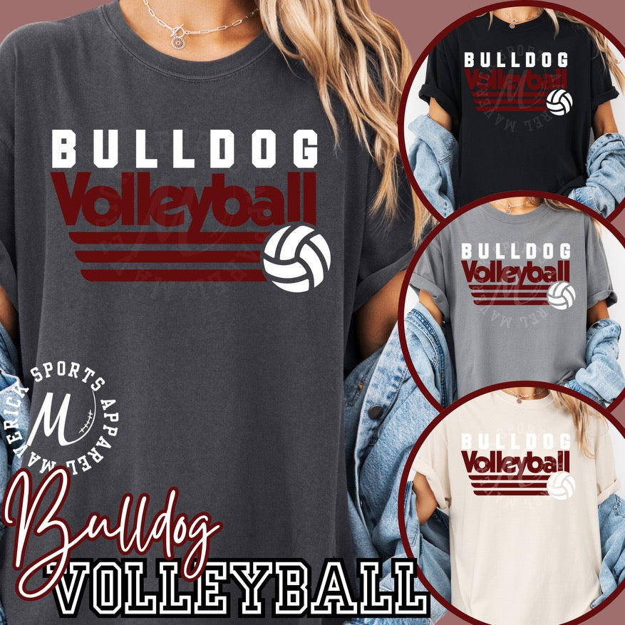 Bulldog Volleyball Retro Tee