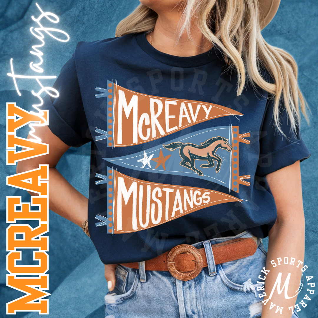 McReavy Mustangs Pennants Tee