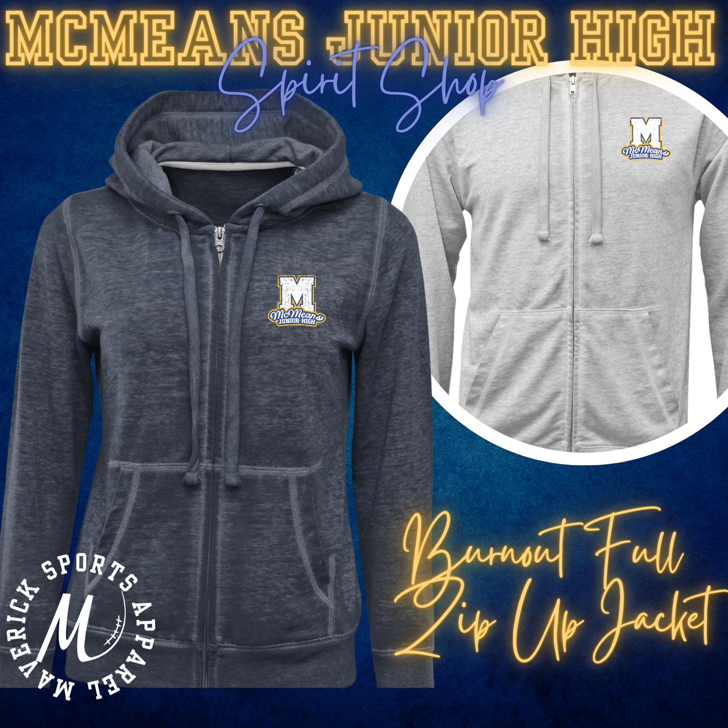 McMeans Burnout Full Zip Jacket