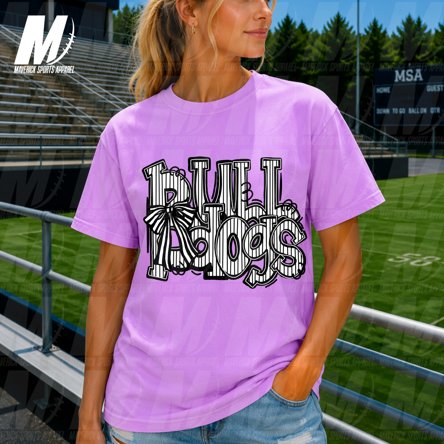 Bulldogs Bows & Stripes – Thompson's Purple