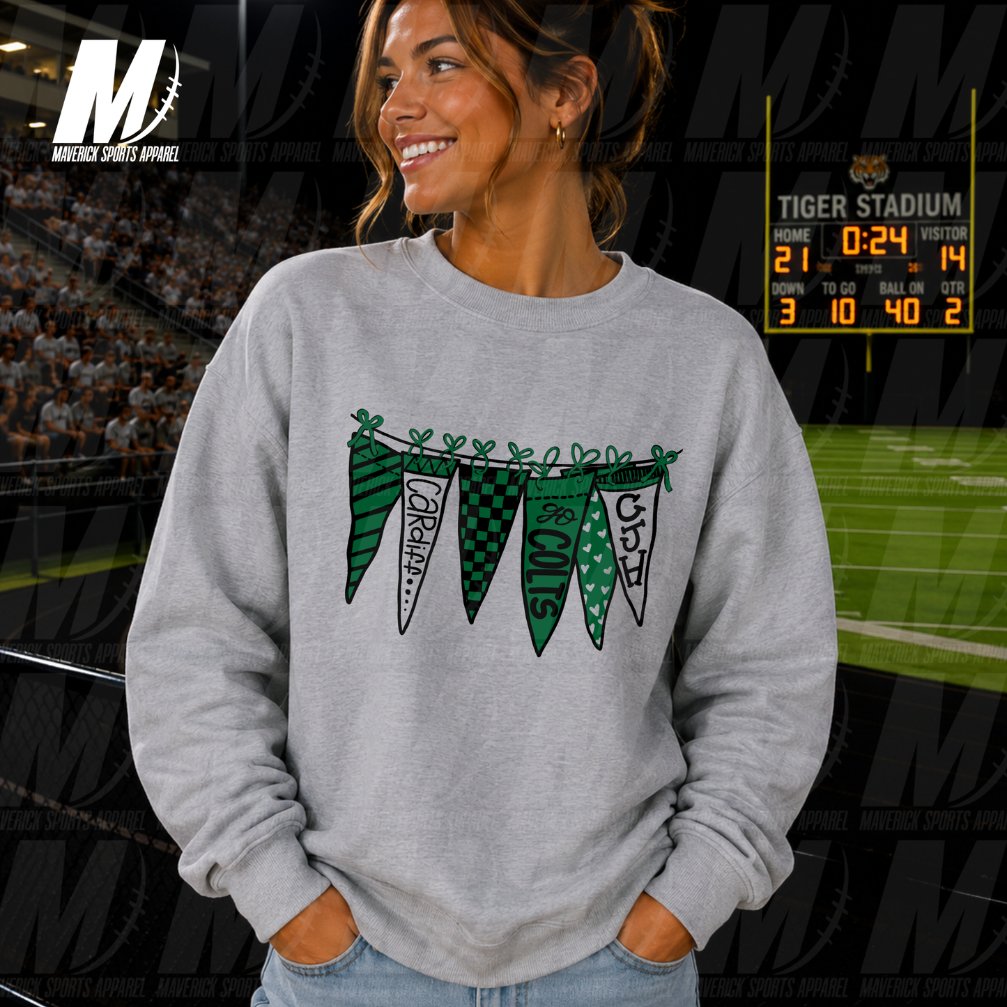 Cardiff Colts Pep Rally Pennants – Crewneck Sweatshirt