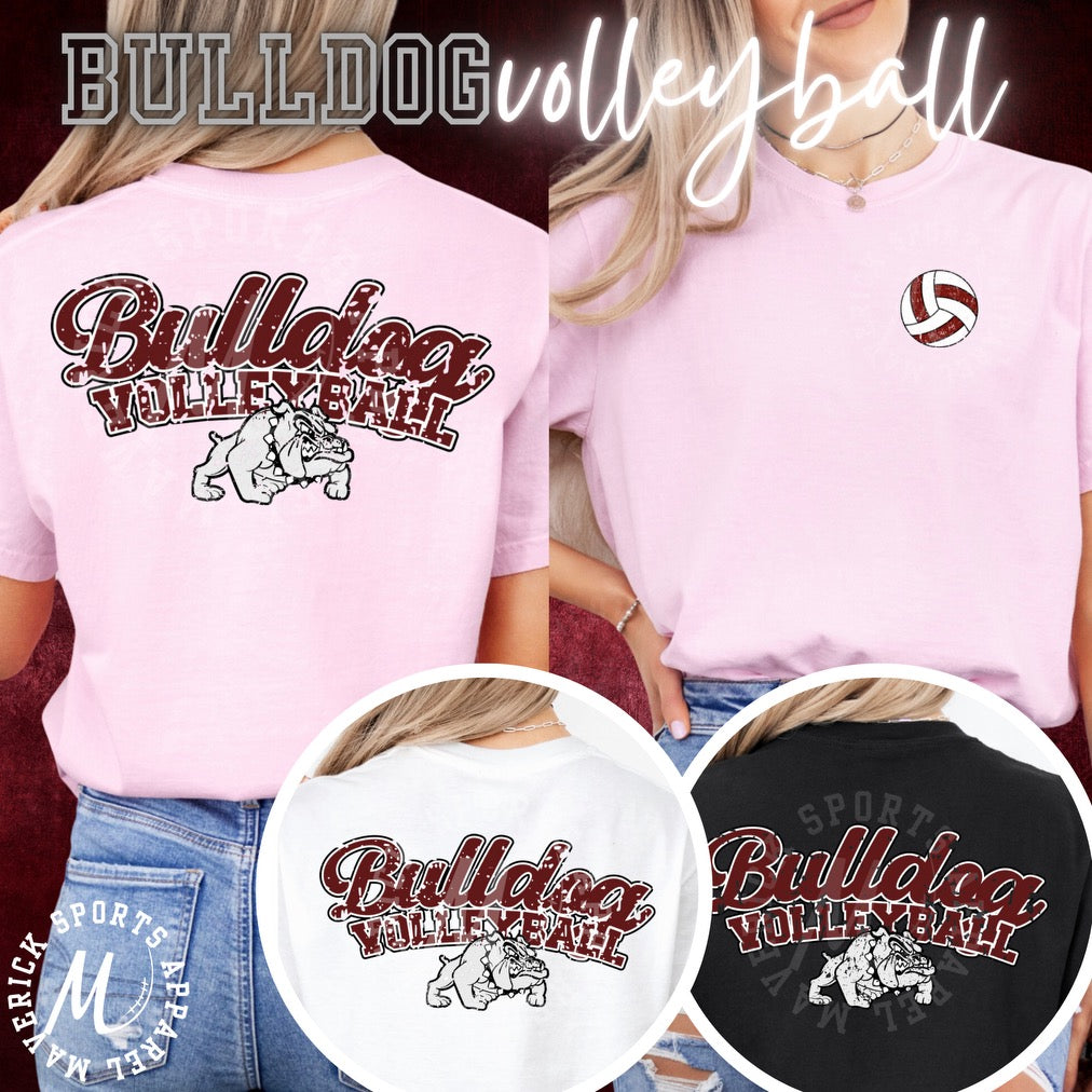 Bulldog Volleyball Retro Pocket Tee
