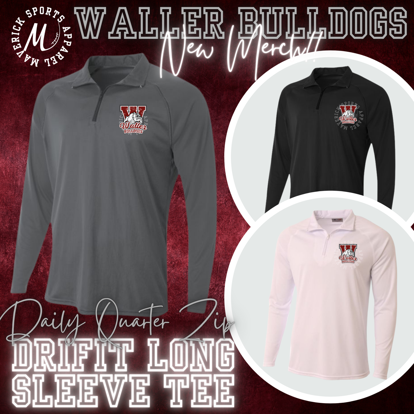 Bulldogs Dri-Fit Quarter Zip Tee