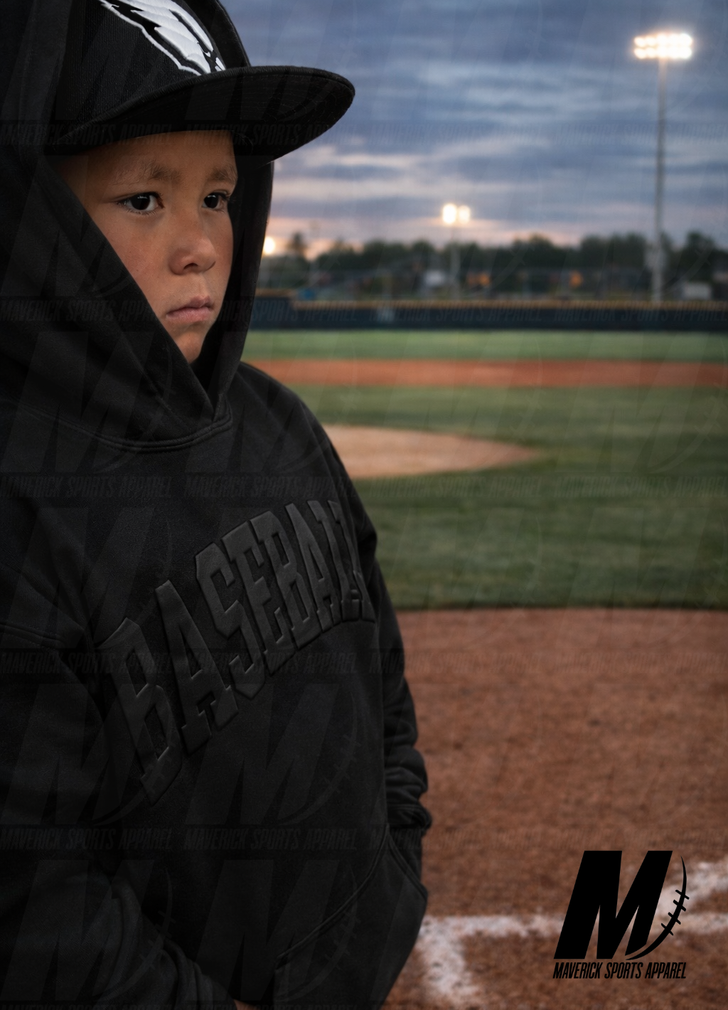 Maverick Baseball Essentials Hoodie — Black Out