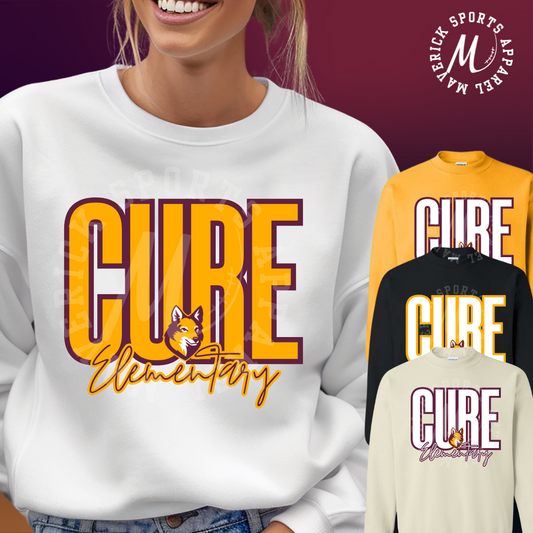 Cure Elementary Bold Script Crewneck Sweatshirt