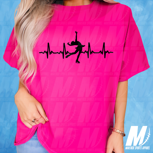 Figure Skate Heartbeat Tee