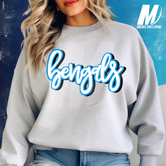 Bengals Hand Drawn Bubble Script Crewneck Sweatshirt