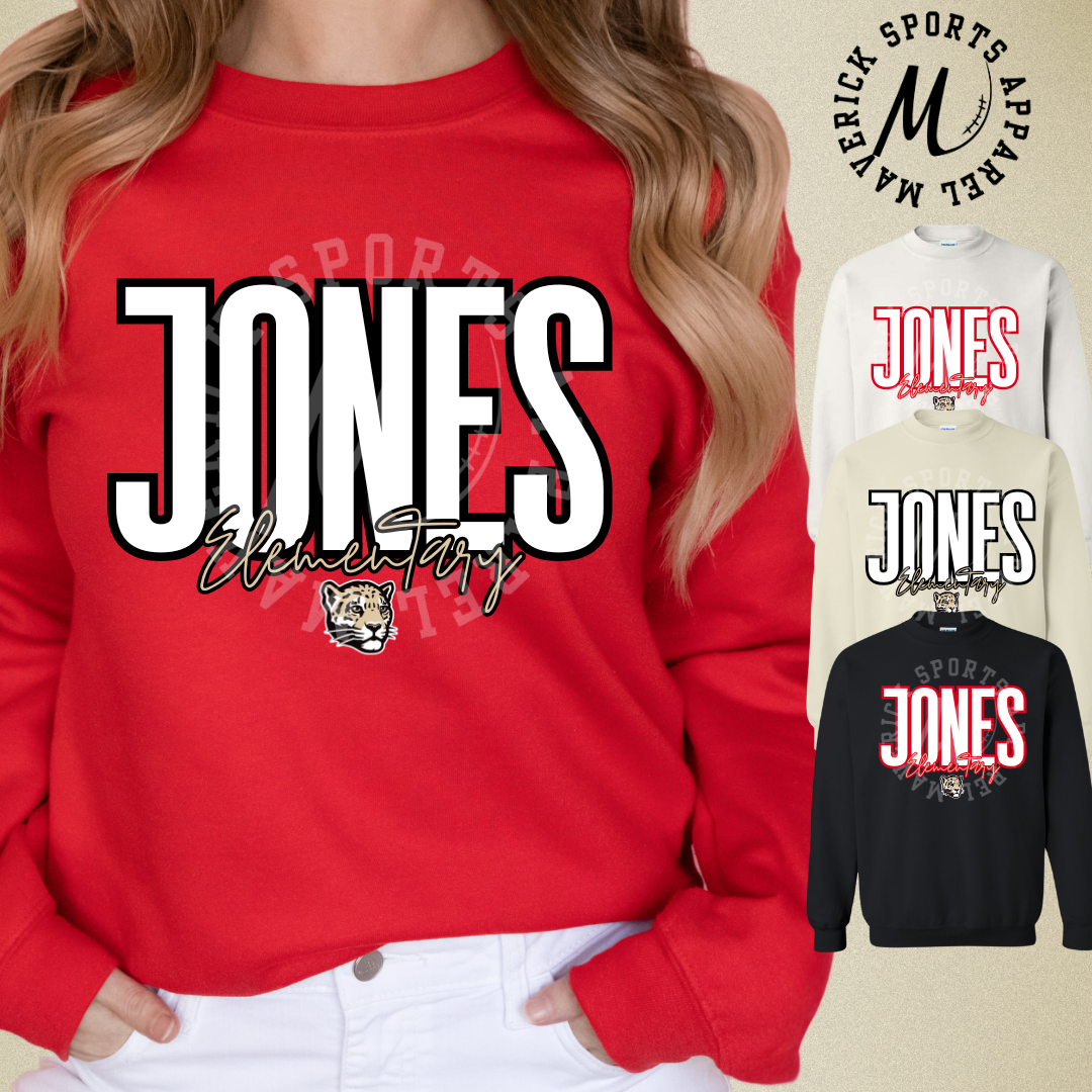 Jones Elementary Bold Script Crewneck Sweatshirt