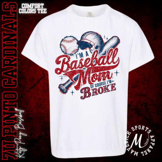 Broke Baseball Mom Tee