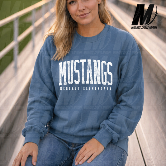 McReavy Mustangs Classic Collegiate – Crewneck Sweatshirt