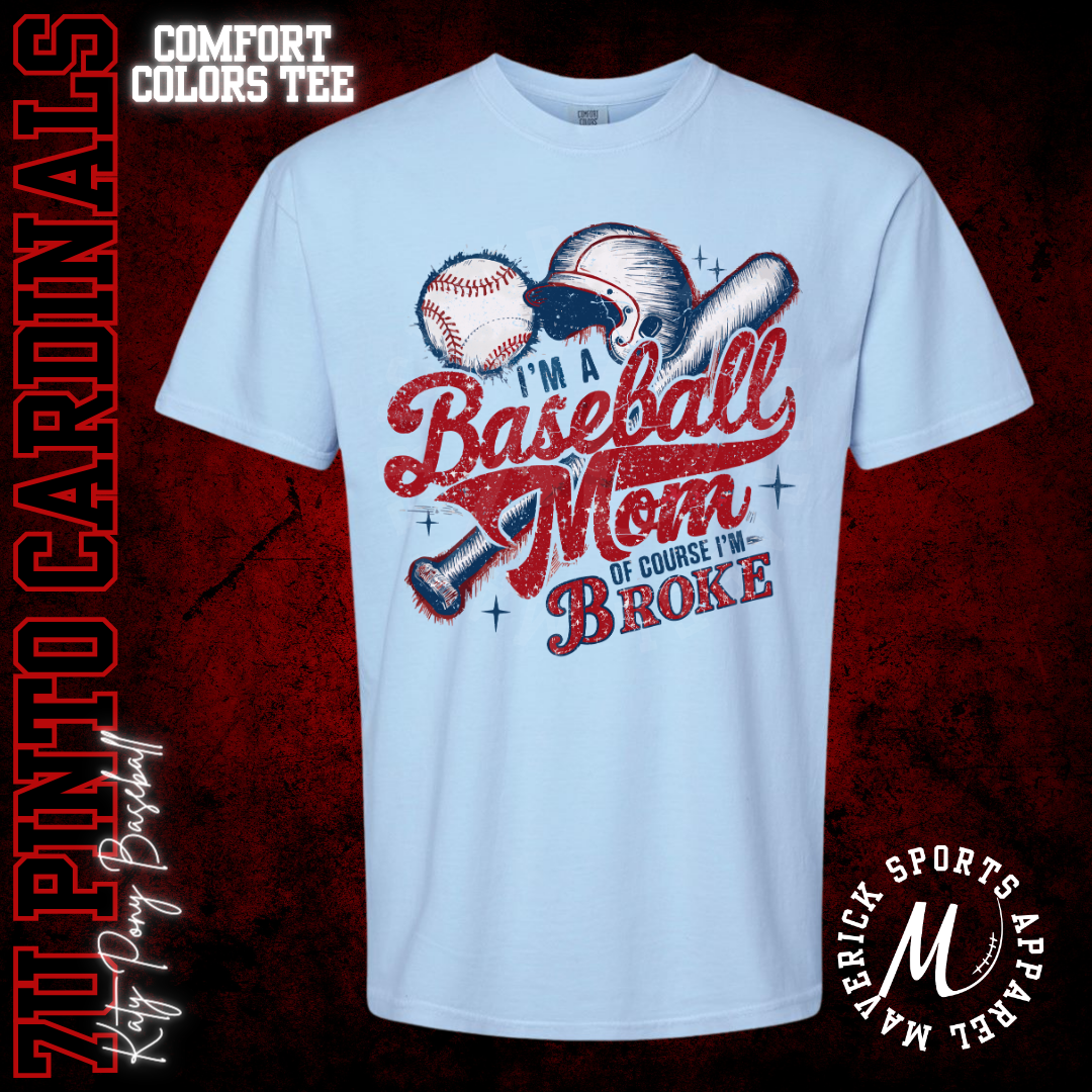 Broke Baseball Mom Tee