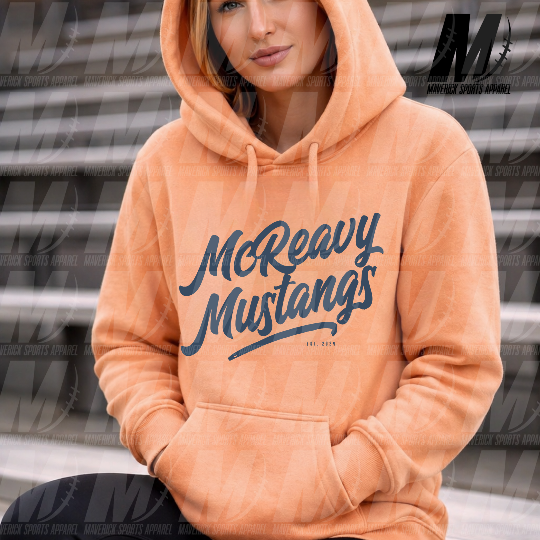 McReavy Mustangs Heritage Script – Hyperactive Fleece Hoodie