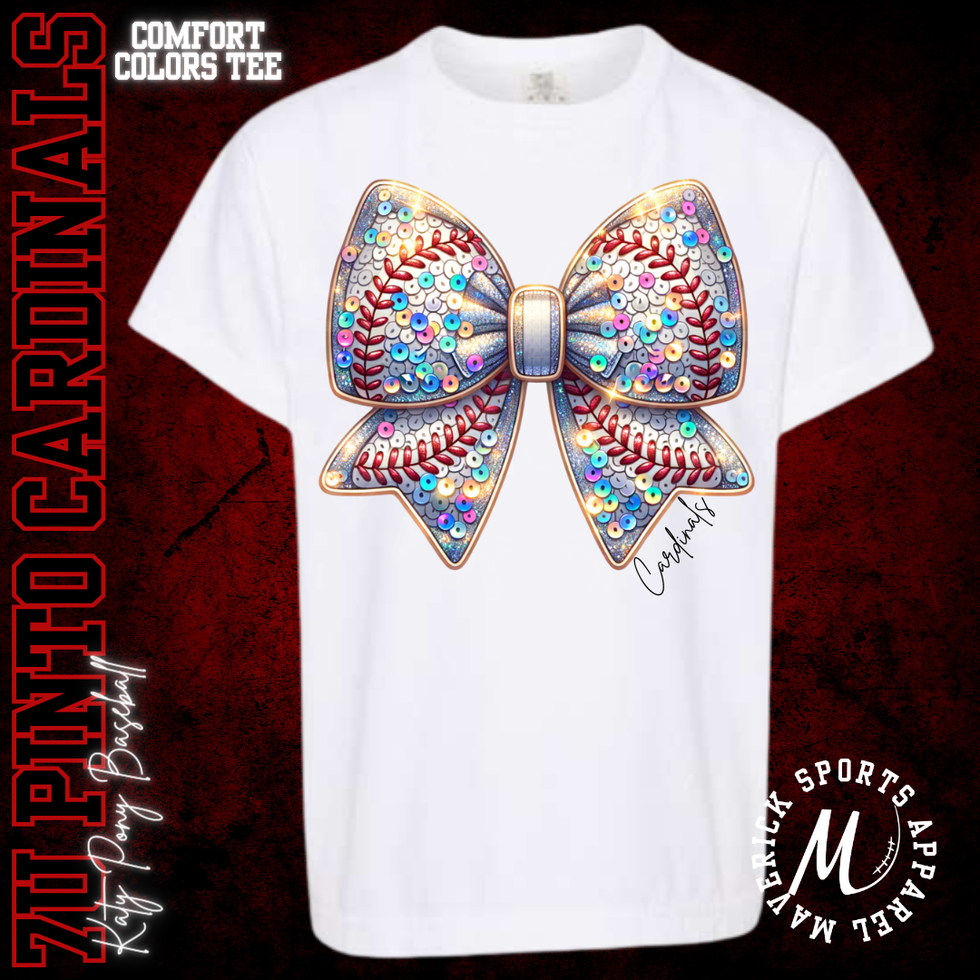 Cardinals Sparkle Bow Tee