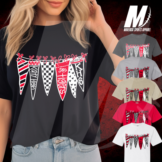 Katy HS Hand-Drawn Pennant Banner Tee – Comfort Colors®