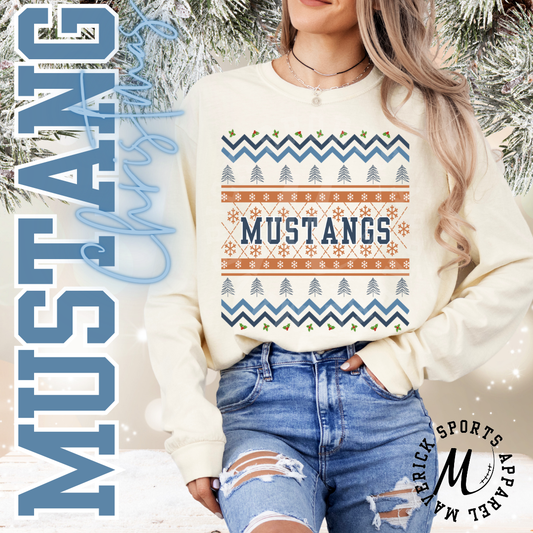 Mustangs Ugly Christmas Long Sleeve Tee