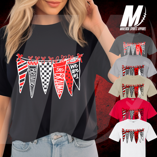 Bellville Brahmas Hand-Drawn Pennant Banner Tee – Comfort Colors®