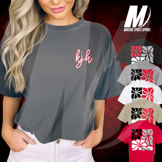 Katy JH Floral Comfort Colors® Pocket Tee - Full Back Design
