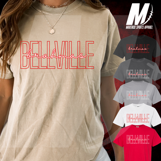 Bellville Brahmas Neon Script Outline Tee – Comfort Colors®