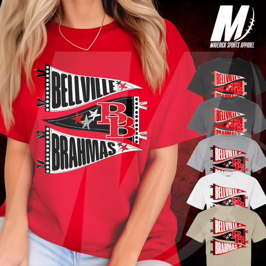 Bellville Brahmas Hand-Drawn Pennant Tee – Comfort Colors®