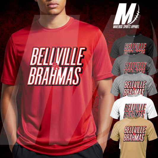 Bellville Brahmas Stacked Tee – Xtreme Tek Dri-Fit Tee