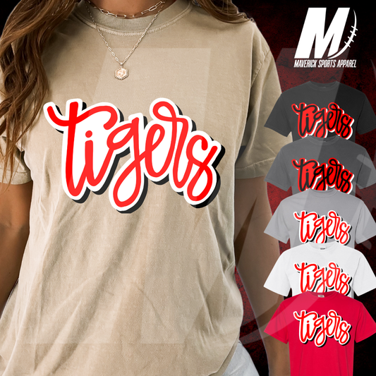 Katy Tigers Hand-Drawn Bubble Script Comfort Colors® Tee