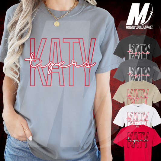 Katy Tigers Neon Script Outline Tee – Comfort Colors®