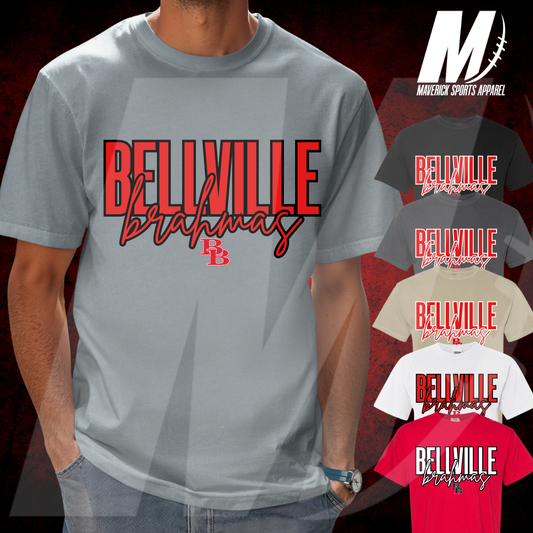 Bellville Brahmas Block Script Comfort Colors® Tee