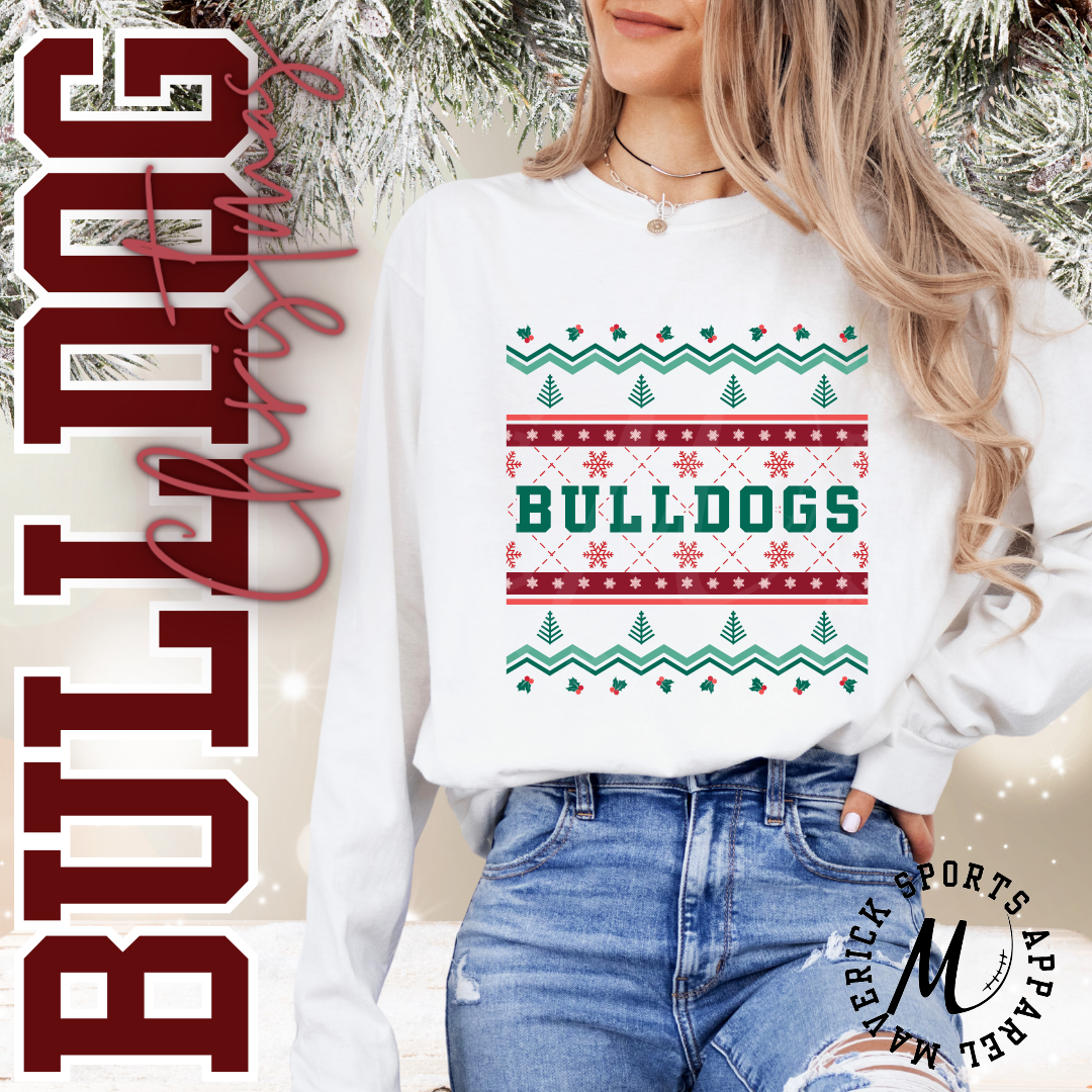 Bulldogs Ugly Christmas Long Sleeve Tee