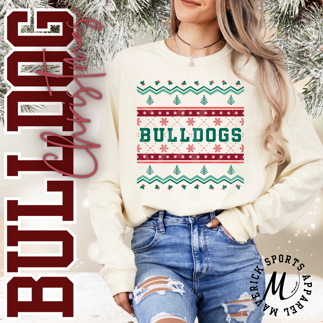 Bulldogs Ugly Christmas Long Sleeve Tee