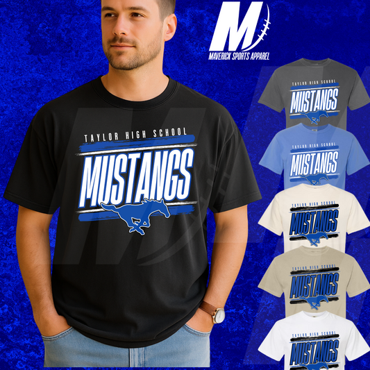 Taylor Mustangs Varsity Comfort Colors® Tee